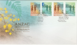 Australie Nelle Zélande 2015 Emission Commune Anzac FDC Mixte Australia New Zealand Anzac Joint Issue Mixed FDC - Joint Issues