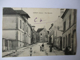 Cpa...Coincy...(aisne)...rue Romain...1915...animée...(correspondance Militaire)... - Other & Unclassified