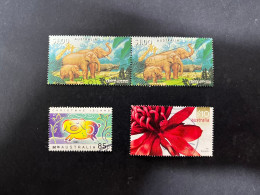 2-5-2024 (stamp) Austrlaia - 4 Higher Values Used Stamps (pair Of Elephant - $ 1.00 Waratha Flower - Pig) - Usados