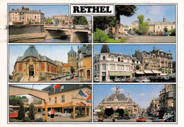 08 RETHEL Place Centrale Mairie Fontaine Porche St Nicolas Rue TAINE Le Champagne  24 (scan Recto Verso)MF2748VIC - Rethel