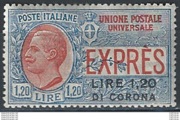 1922 Dalmazia Espresso 1v. Bc NE MNH Sassone N. 2 - Otros & Sin Clasificación