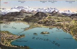 11853400 Zuerichsee Mit Obersee Panoramakarte Zuerichsee - Autres & Non Classés