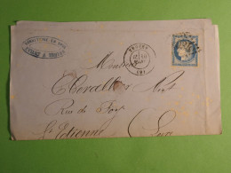 DN20 FRANCE  LETTRE  1875 TROYES  A  ST ETIENNE    +N°60 ++ AFF.   INTERESSANT+ ++++ - 1849-1876: Periodo Clásico