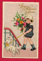 AC664 FANTAISIES ENFANT ET CHIEN EN 1939 BONNE ET HEUREUSE ANNEE - Autres & Non Classés