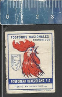 FOSFOROS NACIONALES GALLO ( COCK COQ ROOSTER ) -  OLD VINTAGE MATCHBOX LABEL MADE IN VENEZUELA - Zündholzschachteletiketten