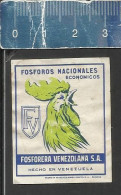 FOSFOROS NACIONALES GALLO ( COCK COQ ROOSTER ) -  OLD VINTAGE MATCHBOX LABEL MADE IN VENEZUELA - Boites D'allumettes - Etiquettes