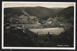 AK Burgen A. D. Mosel, Ortsansicht Mit Flusspartie Vom Berg  - Sonstige & Ohne Zuordnung