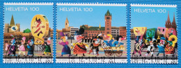 2010 Zu 1335-37 / Mi 2137-39 / YT 2063-65 BASEL CARNAVAL Obl. - Usati