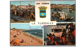 LA TURBALLE 44 - Le Port Et La PLage Marin Remonte Les Filet De Pêche En Tenue Orange 1972 - La Turballe