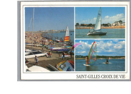 SAINT GILLES CROIX DE VIE 85 - La Plage Planche à Voile Voilier Animé  - Saint Gilles Croix De Vie