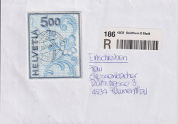 2000 Schweiz, R-Brief, Zum:CH 998, Mi:CH 1726, St. Galler Stickerei - Brieven En Documenten