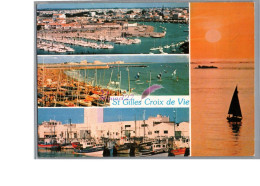 SAINT GILLES CROIX DE VIE 85 - Le Port De Pêche Port De Plaisance La Plage Et Coucher De Soleil 1990 Bâteau Voilier - Saint Gilles Croix De Vie