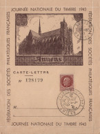 Journee Du Timbre 1943 - Amiens - Carte Lettre - 1921-1960: Periodo Moderno