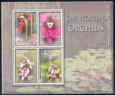 Bloc Sheet  Fleurs Orchidées Flowers Orchids  Neuf  MNH **   Guyana 2007 - Orquideas