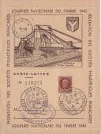 Journee Du Timbre 1943 - Alfortville - Carte Lettre - 1921-1960: Modern Tijdperk
