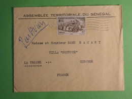 DN20 SENEGAL AOF   LETTRE ASSEMBLEE NATIONALE 1953  A LA FRESNE +S + AFF.   INTERESSANT+ ++++ - Lettres & Documents