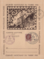 Journee Du Timbre 1943 - Angouleme - Carte Lettre - 1921-1960: Période Moderne