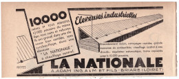 1932 - Publicité - Éleveuses Industrielles A. Adam Et Fils à Briare (Loiret) - Advertising