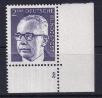 Bund 645 Eckrand Rechts Unten FN 2 Gustav Heinemann 2 DM Postfrisch - Altri & Non Classificati