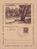Journee Du Timbre 1943 - Valentigney - Carte Lettre - 1921-1960: Modern Period