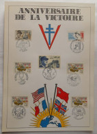 Anniversaire De La Victoire 7 Cachets Premier Jour Ou Temporaires Benfeld 1 Décembre 1994 Colmar 2 Février 1995 Maisons - Gedenkstempels