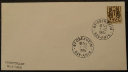 O04 Cachet Temporaire Obenheim 67 Bas Rhin Cinquantenaire De La Bataille De Obenheim 1 Janvier 1994 - Handstempels