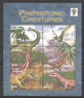 Pk009 2001 Guyana Fauna Reptiles Prehistoric Creatures Dinosaurs 1Kb Mnh Stamps - Préhistoriques