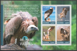 Ug018 2014 Uganda Birds Of Prey Vultures Bird Watching Fauna #3255-3258 Mnh - Sonstige & Ohne Zuordnung