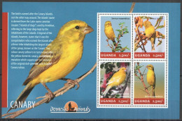 Ug013 2014 Uganda Birds Canary Bird Watching Fauna #3285-3288 Mnh - Autres & Non Classés