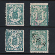 Timbres PARA EFECTOS DE COMERCIO De 13ª Clase A 16ª Clases — 4 Sellos - Revenue Stamps