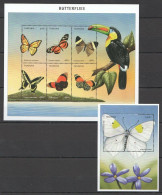 Pk299 Tanzania Flora & Fauna Butterflies Insects 1Bl+1Kb Mnh Stamps - Schmetterlinge