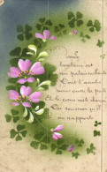 Illustrateur Trèfles + Fleurs   + Poème RV  Cachet Gepruft - Fleurs