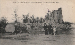 HAUTEVESNES  Les Ruines De L'église Et Le Monument Aux Morts - Other & Unclassified