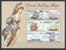 Pk344 Guyana Transport Great Sailing Ships 1Kb Mnh Stamps - Boten