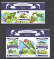 Ml646 2015 Maldives Fauna Of Indian Subcontinent Birds Parrots 1Kb+1Bl Mnh - Other & Unclassified