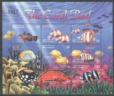 Pk092 Micronesia Marine Life Fish Coral Reef 1Kр’ Mnh Stamps - Vita Acquatica