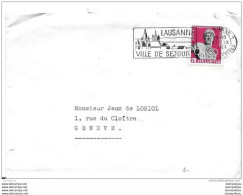 54 - 47 - Enveloppe Avec Oblit Mécanique De Lausanne "Lausanne Ville De Séjour" 1944" - Postmark Collection