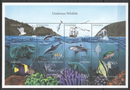 Pk108 Tanzania Fish & Marine Life Undersea Wildlife 1Sh Mnh Stamps - Mundo Aquatico