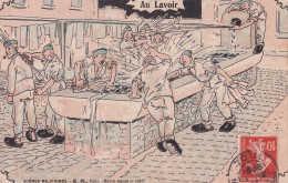 MILITAIRE(CARTE HUMORISTIQUE) HALTE LA(LAVOIR) - Humour