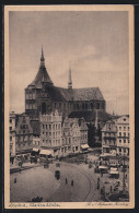 AK Rostock I. Meckl., Blick Uaf Den Marktplatz Mit Marienkirche  - Rostock