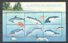 Pk079 Grenada Fish & Marine Life The World Of Whales 1Kb Mnh Stamps - Mundo Aquatico