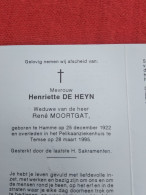 Doodsprentje Henriette De Heyn / Hamme 25/12/1922 Temse 28/3/1995 ( René Moortgat ) - Religion &  Esoterik