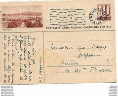15 - 46 - Entier Postal Avec Illustration "Genève" Oblit Mécanique 1944" - Stamped Stationery