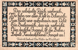 H1896 - Friedrich Lienhard Propaganda Liedkarte - Worte Für Neudeutschlands Jugend - Verlag Greiner & Pfeiffer Stuttgart - Musique Et Musiciens