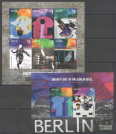 Pm041 2014 Nevis Art Graffiti Of Berlin Wall #2899-04 Kb+Bl Mnh - Otros & Sin Clasificación