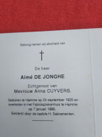 Doodsprentje Aimé De Jonghe / Hamme 24/9/1925 - 7/1/1995 ( Anna Cuypers ) - Godsdienst & Esoterisme