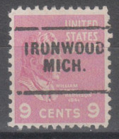 USA Precancel Vorausentwertungen Preo Locals Michigan, Ironwood 703 - Preobliterati