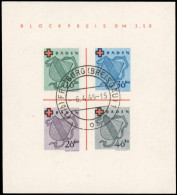 Französische Zone Baden, 1949, Bl. 2 I/II, Gestempelt - Altri & Non Classificati