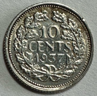 Netherlands 10 Cents 1937 (Silver) - 10 Centavos