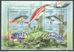 Ug060 2012 Uganda Fresh Water Fishes Marine Life Fauna #2775-2778 Mnh - Vie Marine